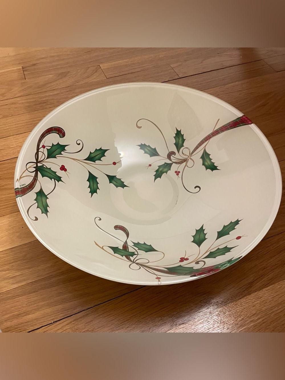 Lenox Holiday Nouveau™ Glass Decoupage Low Large Serving Bowl – Made in Italy